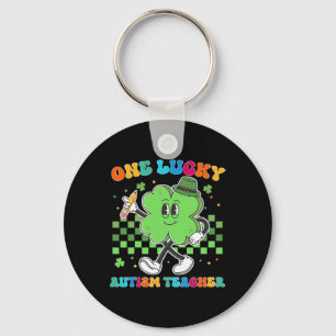 Porte-clés Vintage Un Lucky Autisme Enseignant St Patrick Day