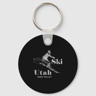 Porte-clés Vintage Utah Deer Valley Skiing The