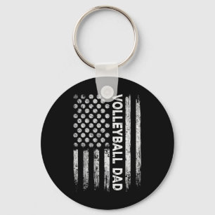 Porte-clés Vintage Volleyball Papa Usa Drapeau Fête des pères