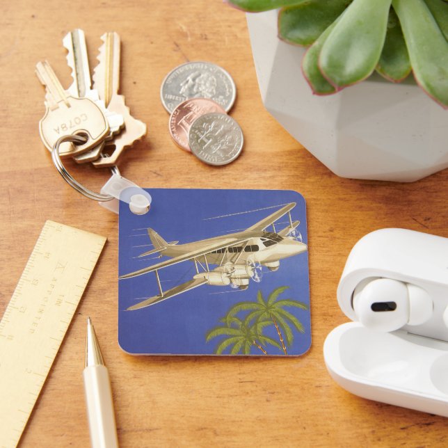 Porte-clés Vintage voyage au Caire, Égypte, Biplane Avion (Bureau)