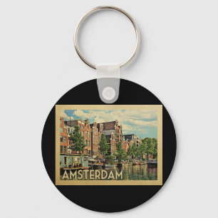 Porte-clés Vintage voyage d'Amsterdam Hollande
