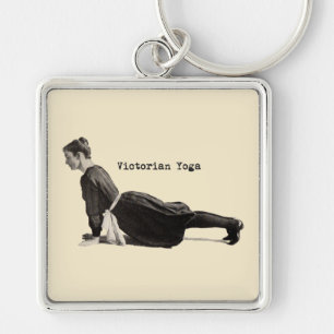 Porte-clés Vintage Yoga Woman Doing Upward Facing Dog Pose