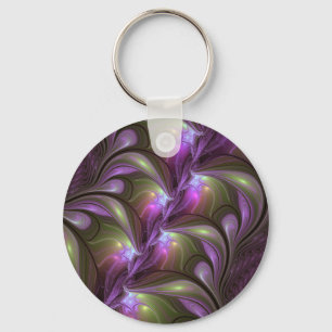 Porte-clés Violet Abstrait violet violet kaki fractal