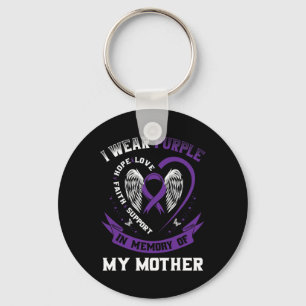 Porte-clés Violet En Mémoire De Ma Mère Mère Sensibilisation 