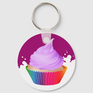 Porte-clés Violet Froid Vanille Cupcake Rainbow Baking Cup