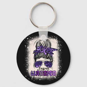 Porte-clés Violet Lupus Sensibilisation Leopard Messy Bun Lup