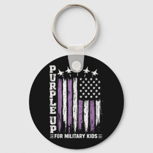 Porte-clés Violet pour les enfants militaires Mois de l'enfan