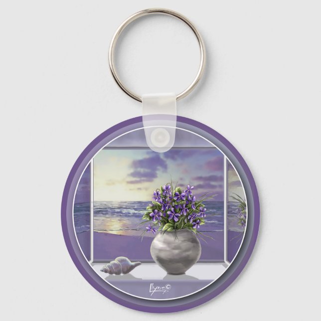 Porte-clés violettes dans un bocal de lune (Recto)