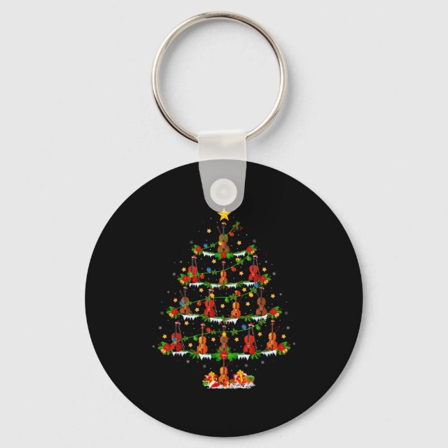 Porte-clés Violin Music Lover Xmas Lighting Violin Christmas  (Recto)