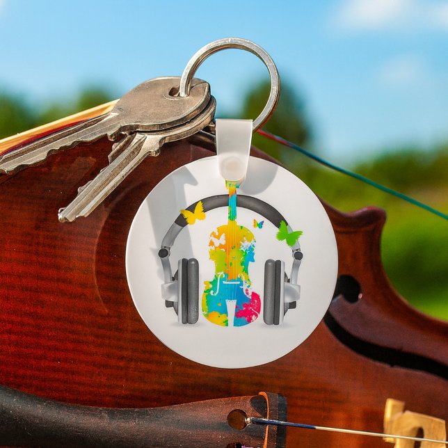 Porte-clés Violon Abstrait avec casque et musique (Créateur téléchargé)