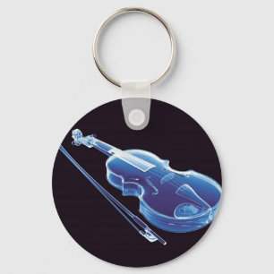 Porte-clés Violon bleu au néon