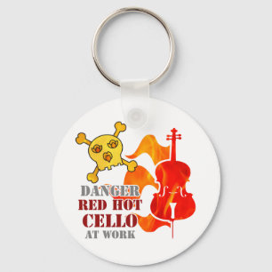 Porte-clés Violoncelle d'un rouge ardent