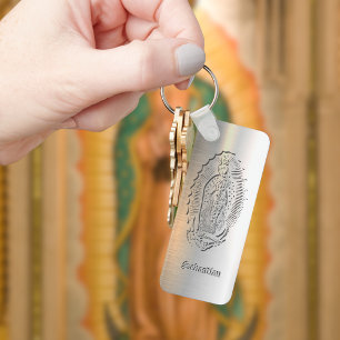 Porte-clés Virgen de Guadalupe Mère Mary Catholique Argent