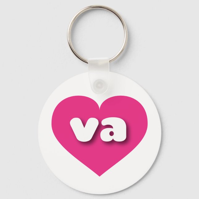 Porte-clés Virginia coeur rose chaud - J'aime va (Recto)
