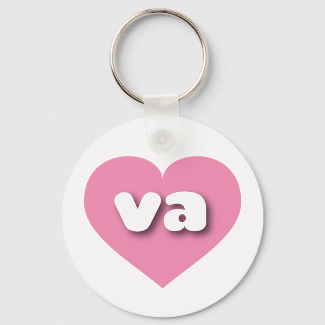 Porte-clés Virginia coeur rose - J'aime va (Recto)