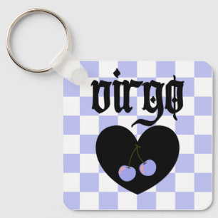 Porte-clés Virgo Gothique esthétique À damiers Cherry Design