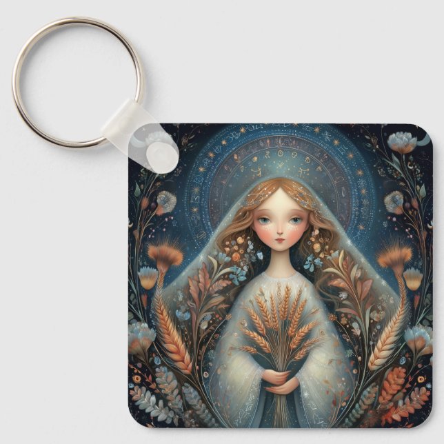 Porte-clés Virgo Maiden Zodiac Astrology Celestial Birthday (Recto)