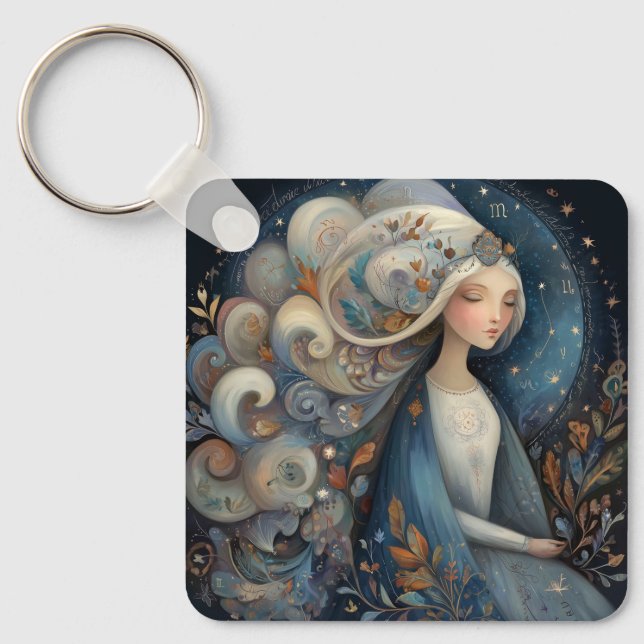 Porte-clés Virgo Maiden Zodiac Astrology Mystical Birthday (Recto)