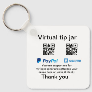 Porte-clés Virtual tip jar q r code money donation PayPal ven