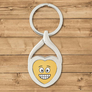 Porte-clés Visage de broyage avec yeux ouverts