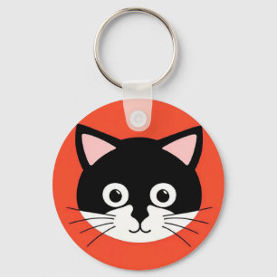 Porte-clés Visage de Chat Mignon Illustration Vibrante