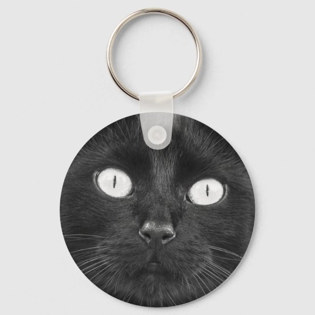 Porte-clés Visage de chat noir (Recto)