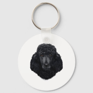 Porte-clés Visage de chien de caniche noir
