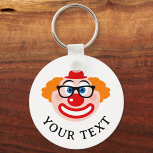 Porte-clés Visage de clown drôle avec lunettes personnalisé