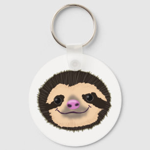 Porte-clés visage de sourire brun de paresse