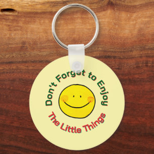 Porte-clés Visage Souriant Jaune Heureux Profitez des Petites
