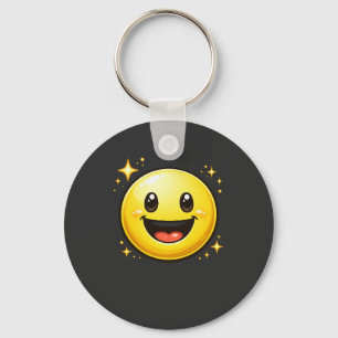 Porte-clés Visage Sourire Heureux avec Étincelles