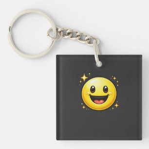 Porte-clés Visage Sourire Heureux avec Étincelles