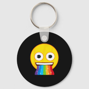 Porte-clés Visage sourire jaune bouche arc-en-ciel Emoji offi