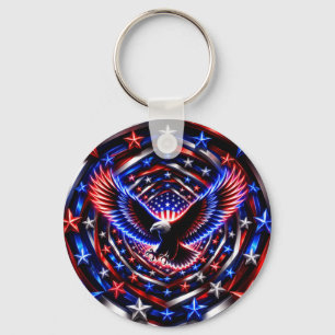 Porte-clés Vision américaine en spirale – Aigle patriotique O