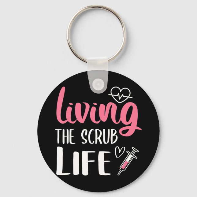 Porte-clés Vivre L'Infirmière Vie Scrub Vivre La Vie Scrub (Recto)