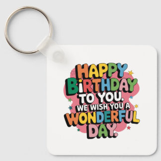 Porte-clés Vœux d'anniversaire colorés