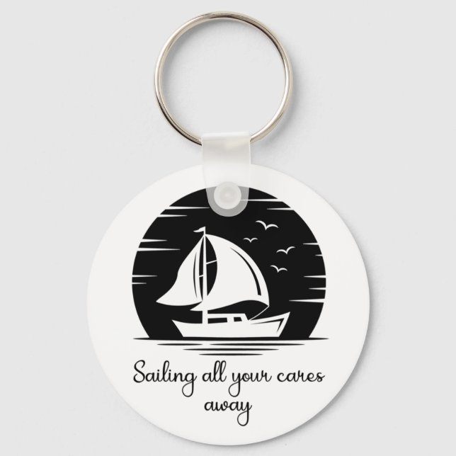 Porte-clés Voilier Bateau Voilier Yacht Inspiration Citation (Recto)