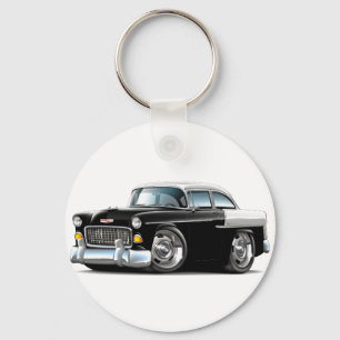 Porte-clés Voiture 1955 Noir-Blanche de Chevy Belair