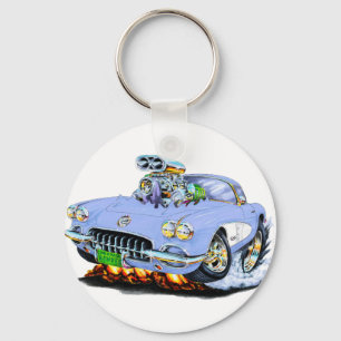 Porte-clés Voiture 1958-60 bleu-clair de Corvette