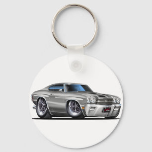 Porte-clés Voiture 1970 Argent-Noire de Chevelle