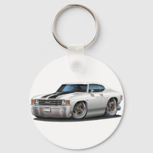 Porte-clés Voiture 1971-72 Blanc-Noire de Chevelle