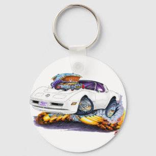 Porte-clés Voiture 1980-82 de blanc de Corvette