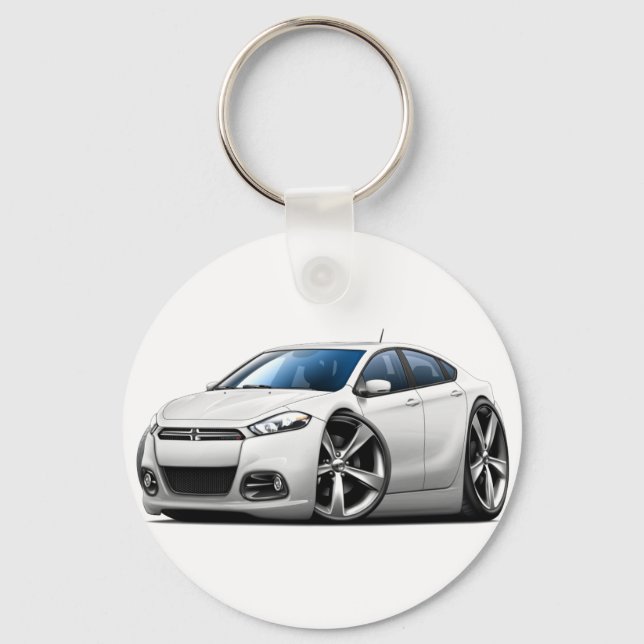 Porte-clés Voiture blanche Dodge Dart 2013 (Recto)
