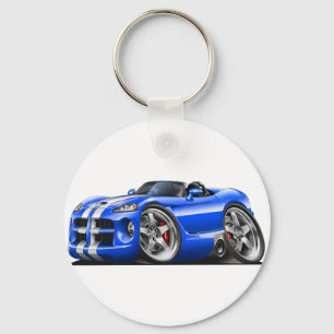 Porte-clés Voiture Bleu-Blanc Dodge Viper Roadster