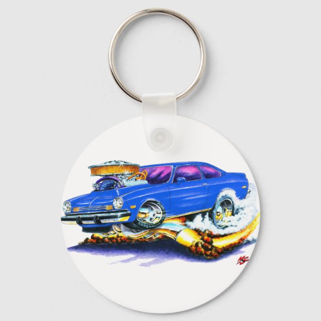 Porte-clés Voiture bleu Vega Chevy (Recto)