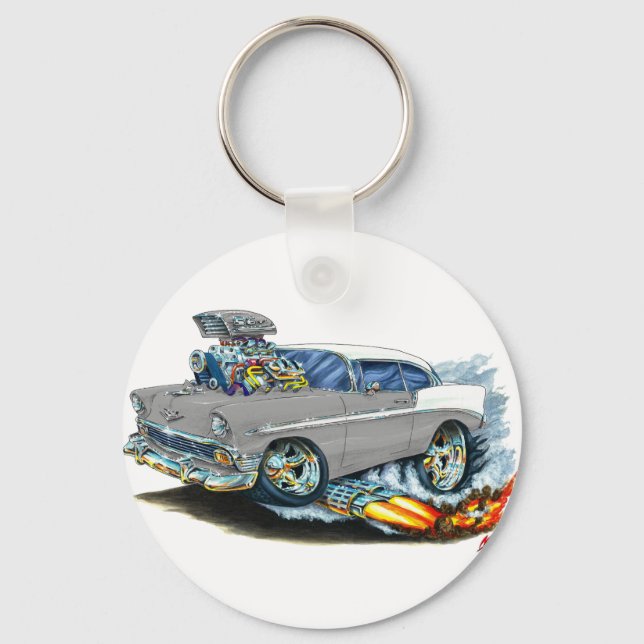 Porte-clés Voiture Chevy 150-210 Gris 1956 (Recto)