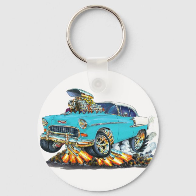 Porte-clés Voiture Chevy Belair Turquoise 1955 (Recto)