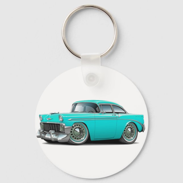 Porte-clés Voiture Chevy Belair Turquoise 1956 (Recto)