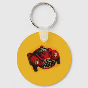 Porte-clés Voiture de course automobile jaune rouge