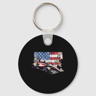 Porte-clés Voiture de course automobile vintage drapeau améri